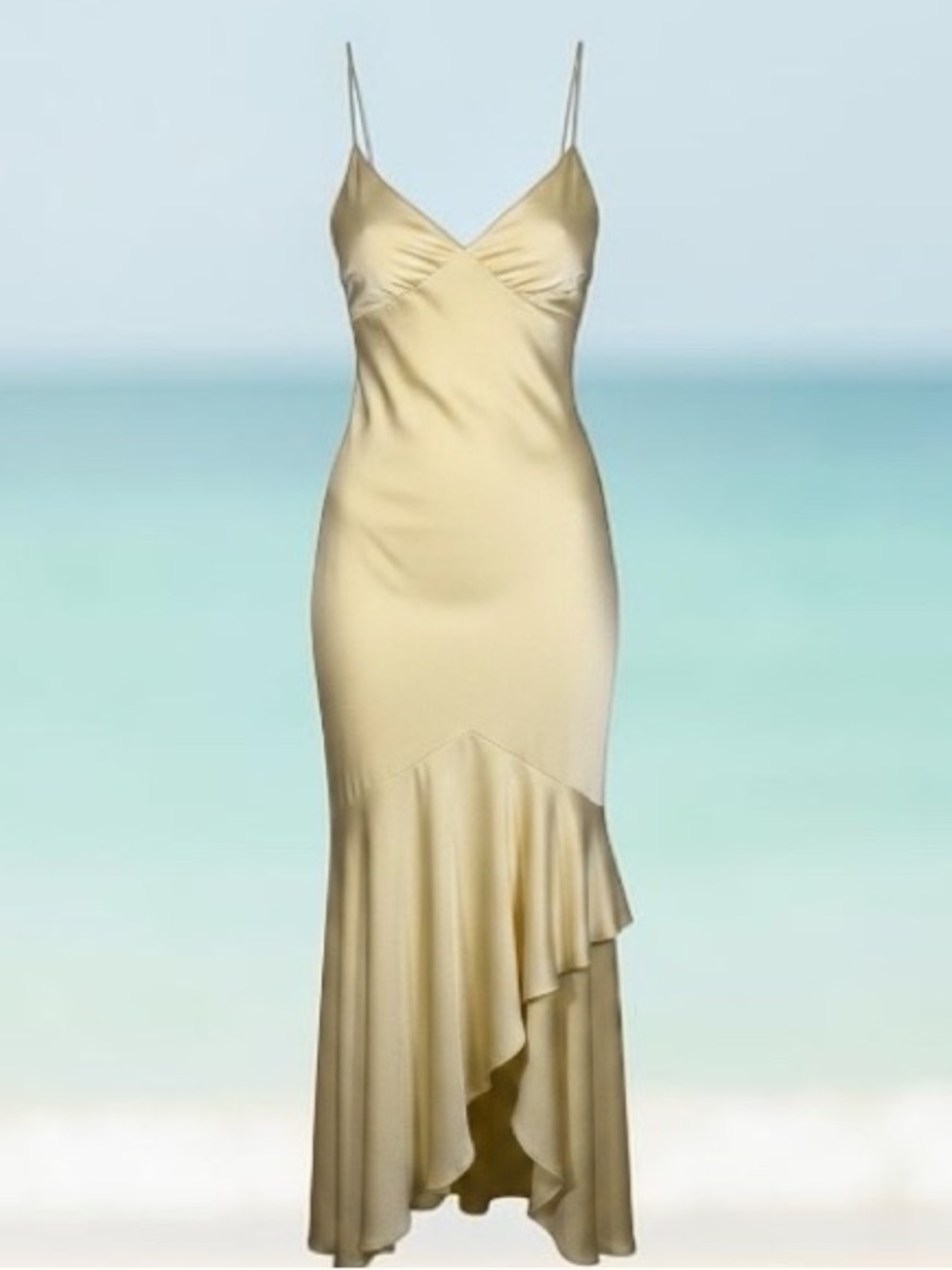 Wild Fable Yellow High-Low Slip Dress